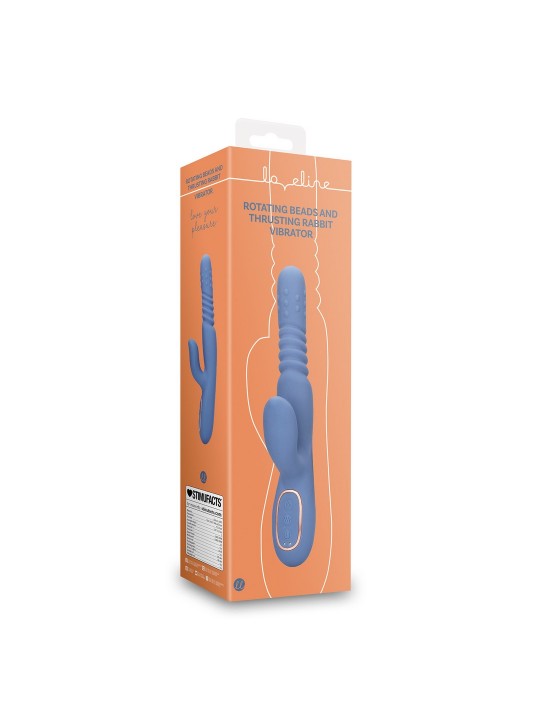 VIBRADOR COM PÉROLAS ROTATIVAS E IMPULSO RABBIT BLUE NOVA LOVELINE