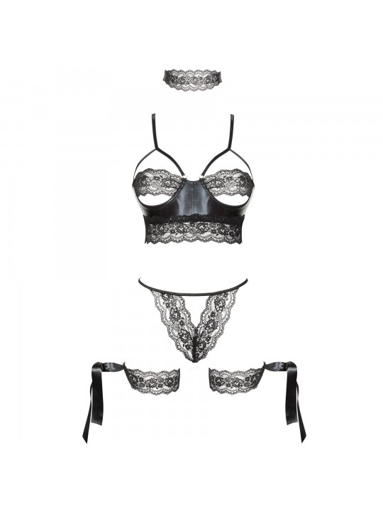 CONJUNTO DE 5 PEÇAS SHAQUILA PRETO BEAUTY NIGHT FASHION - 40-42 L/XL