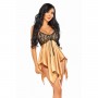CAMISA DE NOITE E TANGA JULIETA DOURADO BEAUTY NIGHT FASHION - 40-42 L/XL