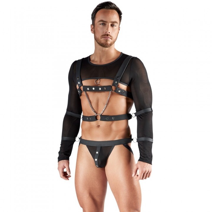 CONJUNTO DE 4 PEÇAS SVENJOYMENT BONDAGE PRETO - 42 XL