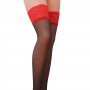 MEIAS DE LIGAS ST004 PRETO/VERMELHO (17 DEN) PASSION - 3/4