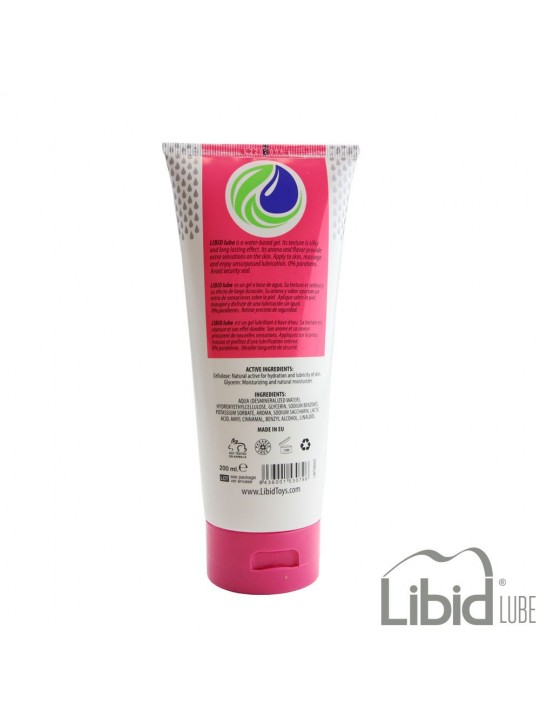 LUBRIFICANTE À BASE DE ÁGUA COM AROMA A MORANGO LIBID LUBE 200ML