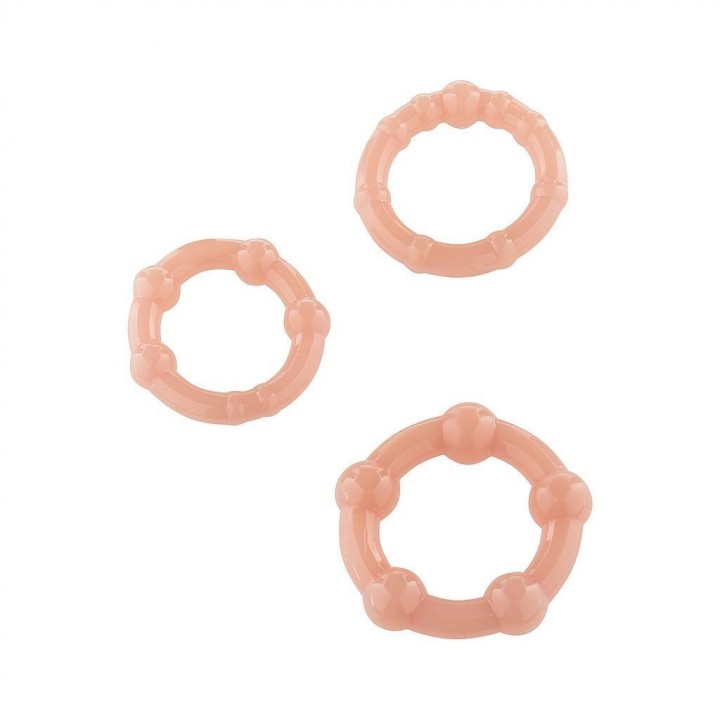 CONJUNTO DE 3 ANÉIS PARA O PÉNIS STAY HARD FLESH SCALA