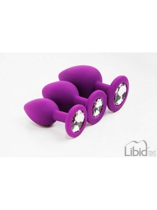 CONJUNTO DE JOIAS PARA TREINO ANAL ROXO CANDY LUST