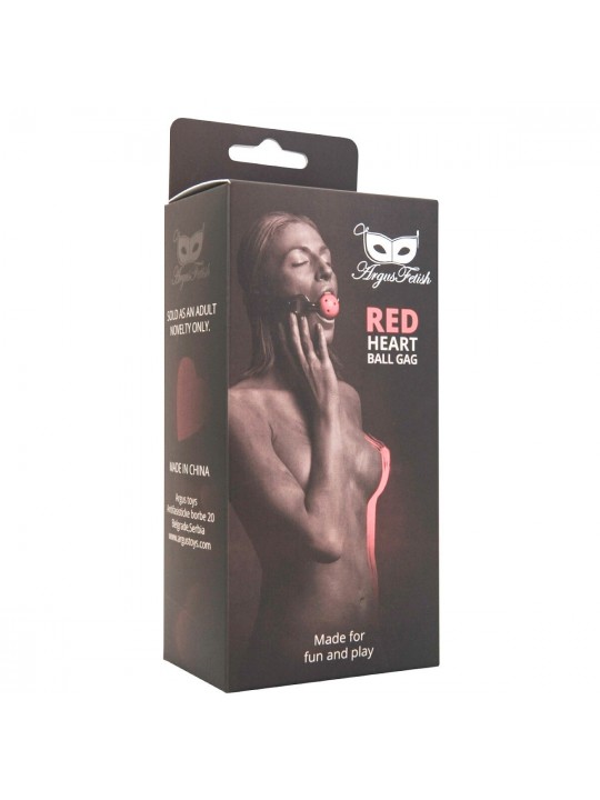 MORDAÇA RESPIRÁVEL RED HEART BALL ARGUS FETISH ARGUS TOYS
