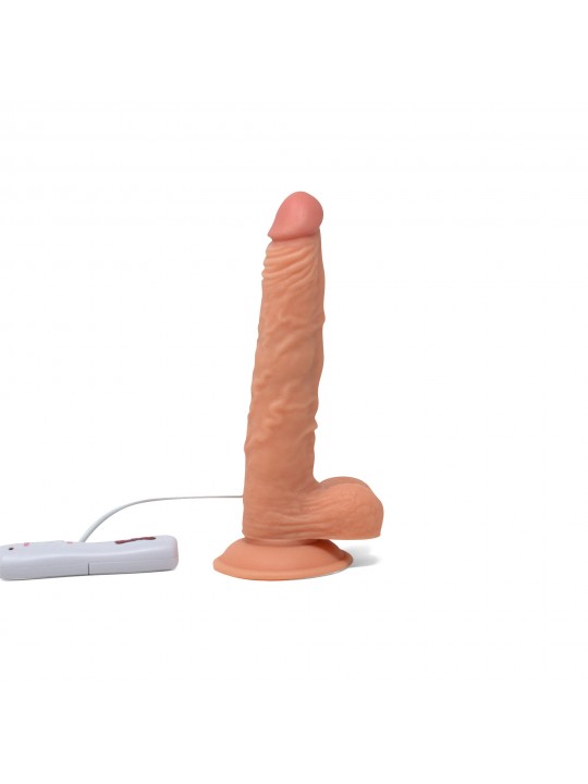 VIBRADOR REALISTICO COM TESTICULOS E COMANDO VIBE REALISTIX MOD.5 23,5CM CANDY LUST