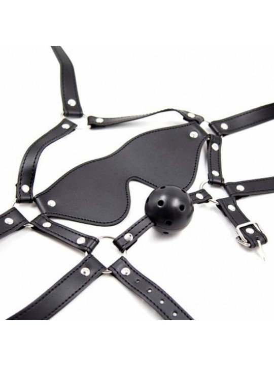 ARNÊS FACIAL COM VENDA E MORDAÇA OVER THE HEAD ARGUS TOYS