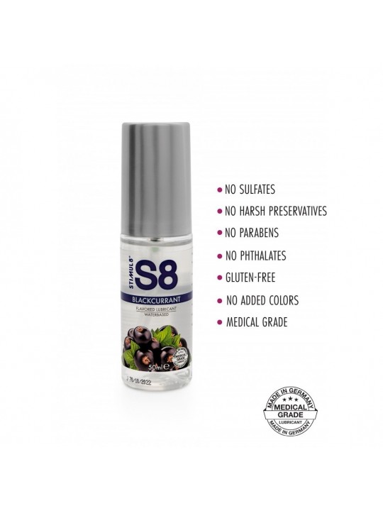 LUBRIFICANTE À BASE DE ÁGUA COM SABOR A GROSELHA NEGRA S8 STIMUL8 50ML