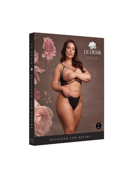 SUTIÃ TRIANGLE COM RENDA PRETO TAMANHO QUEEN LE DÉSIR  - 42 XL