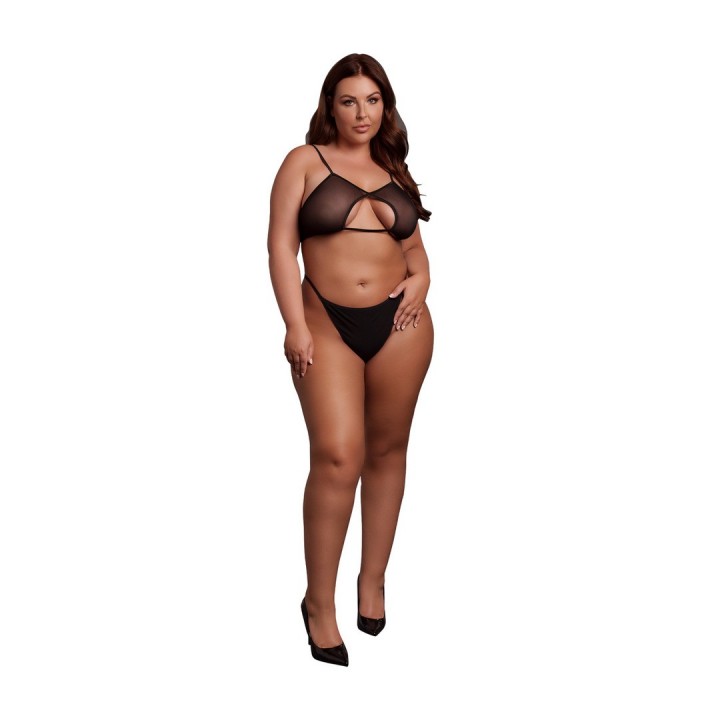 SUTIÃ KEYHOLE MESH PRETO TAMANHO QUEEN LE DÉSIR - 42 XL