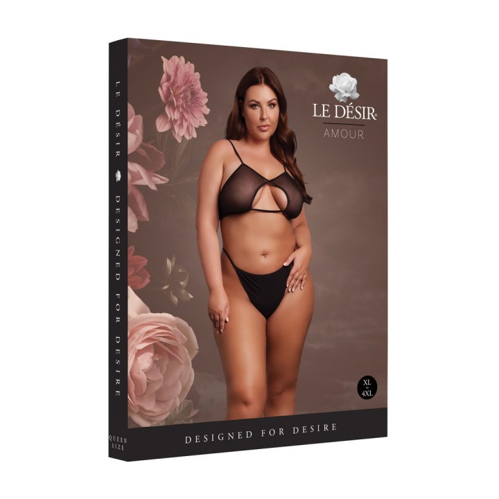 SUTIÃ KEYHOLE MESH PRETO TAMANHO QUEEN LE DÉSIR - 42 XL
