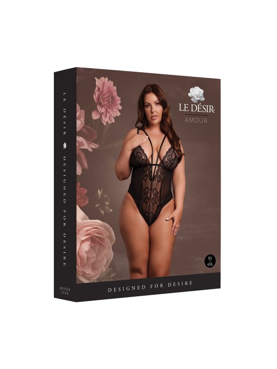 BODY WIRELESS LACE PRETO TAMANHO QUEEN LE DÉSIR - 42 XL