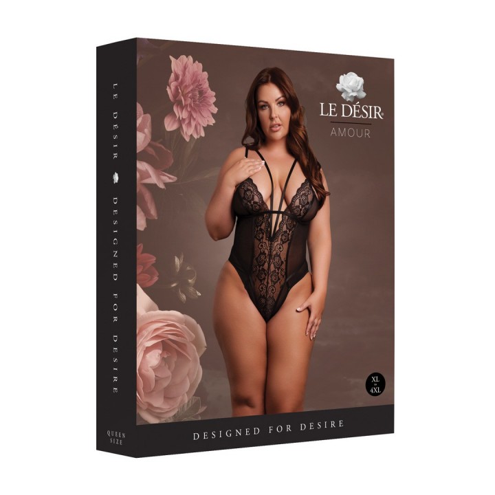 BODY WIRELESS LACE PRETO TAMANHO QUEEN LE DÉSIR - 42 XL