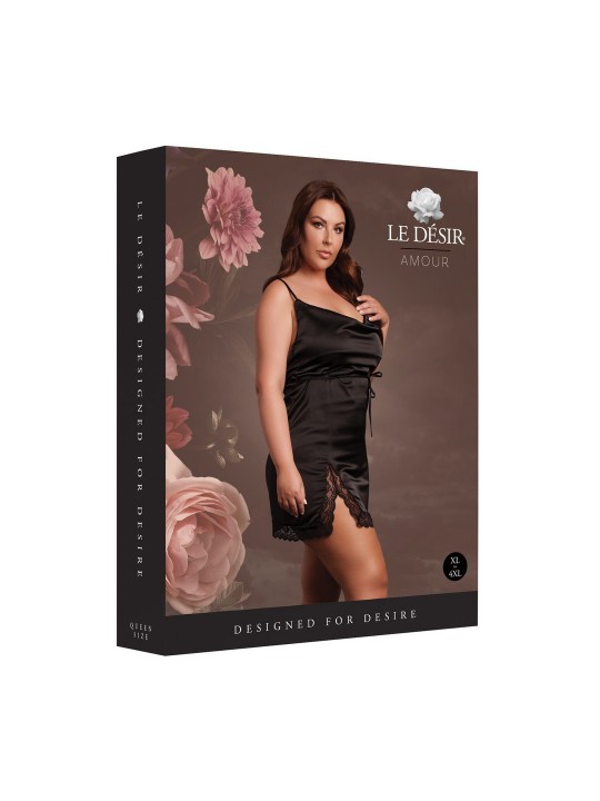 VESTIDO OPEN BACK PRETO TAMANHO QUEEN LE DÉSIR - 42 XL