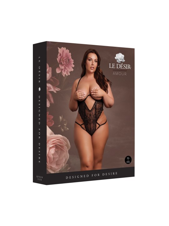 BODY LACE UNDERWIRED PRETO TAMANHO QUEEN LE DÉSIR - 42 XL