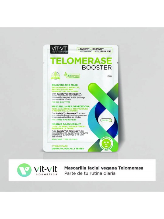 MÁSCARA DE TECIDO FACIAL TELOMERASE BOOSTER VIT VIT COSMETICS 20GR