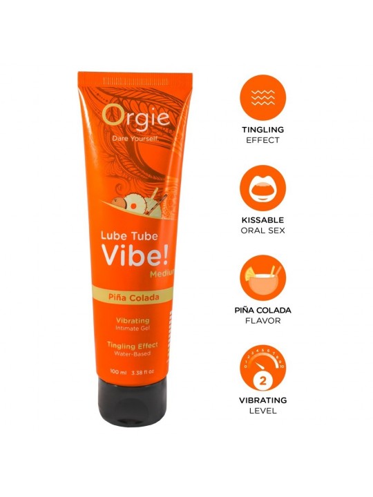 LUBRIFICANTE LUBE TUBE VIBE! PIÑA COLADA ORGIE 100ML