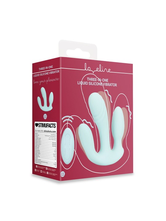 VIBRADOR 3-1 DE SILICONE LIQUIDO BREEZY BLUE LOVELINE