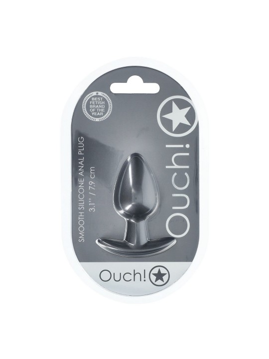 PLUG ANAL SMOOTH SILICONE MEDIUM 3,1 /7,9 CM GUN METAL OUCH!