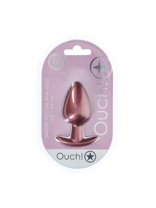 PLUG ANAL SMOOTH SILICONE LARGE 3,5 /8,9 CM ROSE GOLD OUCH!