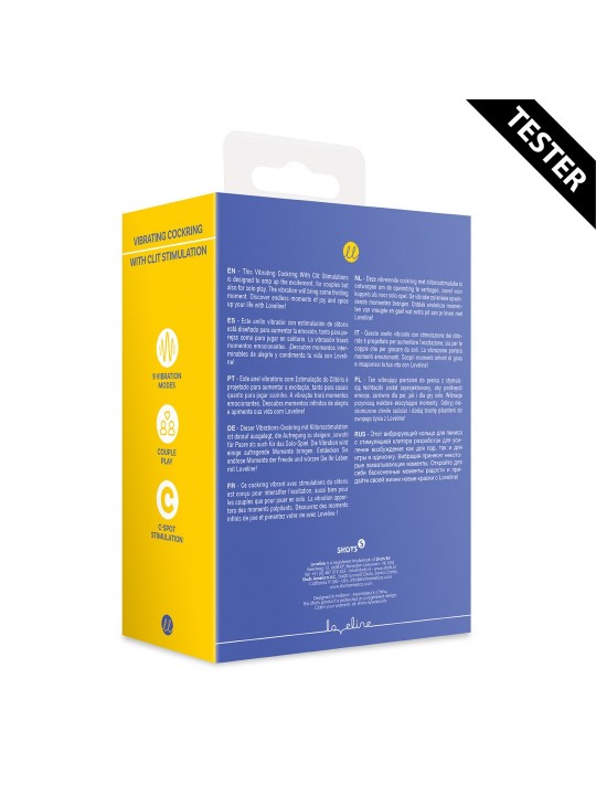 TESTER ANEL PARA O PÉNIS COM VIBRAÇÃO E ESTIMULADOR DE CLITÓRIS AZUL LOVELINE