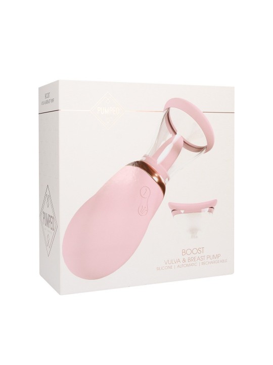 BOMBA RECARREGÁVEL PARA VULVA E SEIOS BOOST ROSA PUMPED