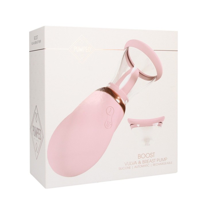 BOMBA RECARREGÁVEL PARA VULVA E SEIOS BOOST ROSA PUMPED