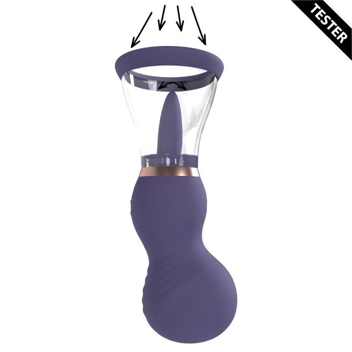 TESTER BOMBA RECARREGÁVEL PARA VULVA E SEIOS SENSUAL ROXA PUMPED