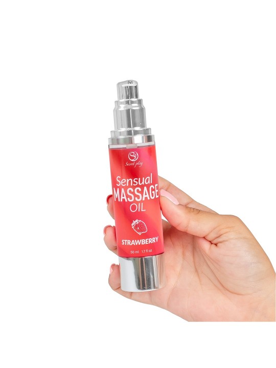 ÓLEO DE MASSAGEM AROMA MORANGO 50 ML SECRET PLAY