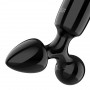 DILDO DE VIDRO COM PLUG TRIPLE CRYSTAL 1 PRETO SATISFYER