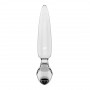 DILDO DE VIDRO COM PLUG TRIPLE CRYSTAL 1 TRANSPARENTE SATISFYER