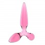 DILDO DE VIDRO COM PLUG TRIPLE CRYSTAL 2 ROSA SATISFYER