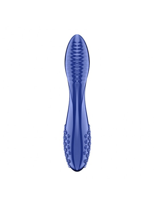 DILDO DE VIDRO DAZZLING CRYSTAL 2 AZUL SATISFYER