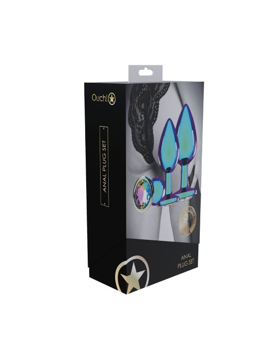 VENICE COLLECTION - METAL ANAL PLUG SET - IRIDESCENT