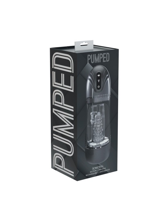 BOMBA DE MASTURBAÇÃO COM SUCÇÃO E VIBRAÇÃO SONICPULL MULTIMEDIA ENHANCED GUN METAL PUMPED