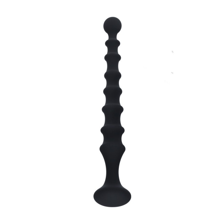 SONDA ANAL DE SILICONE ESTRIADA PRETA LEVELZ