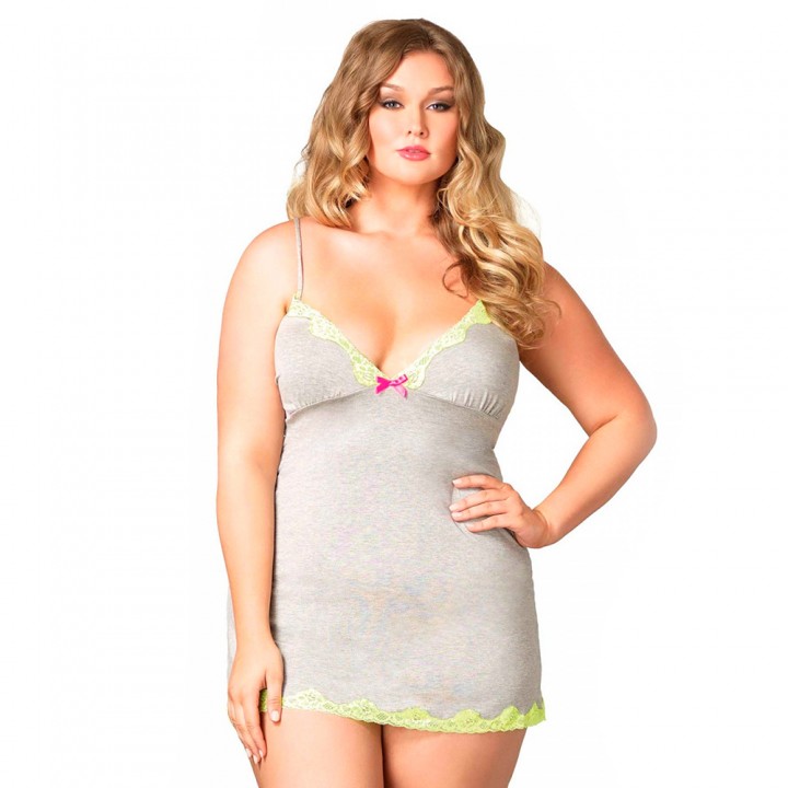 CAMISA DE NOITE LEG AVENUE SERAPHINA TAMANHO GRANDE CINZENTA - 46-48 3XL/4XL