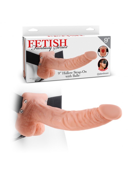 STRAP-ON OCO COM TESTÍCULOS 9 FETISH FANTASY SERIES BRANCO