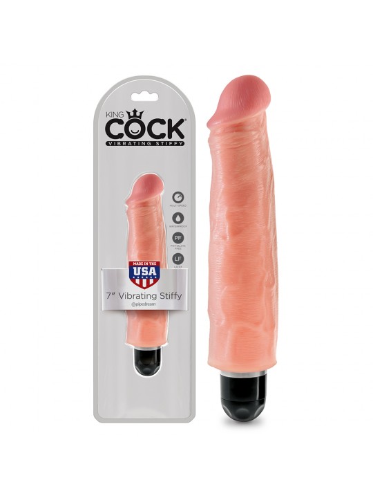 VIBRADOR REALÍSTICO KING COCK VIBRATING STIFFY 7? BRANCO
