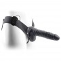 STRAP-ON OCO COM VIBRAÇÃO E TESTÍCULOS REAL RAPTURE AIR FEELING 8 PRETO
