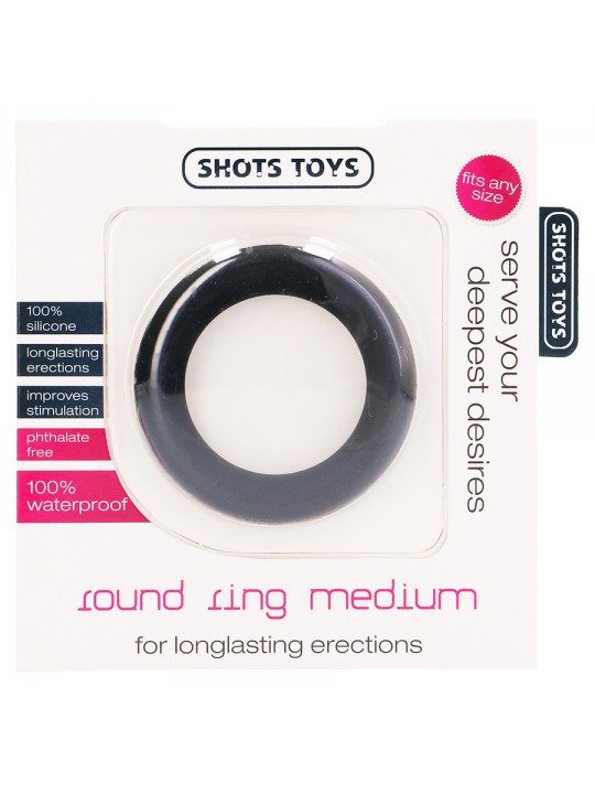 ANEL PARA O PÉNIS ROUND RING MEDIUM PRETO