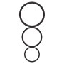 CONJUNTO DE ANÉIS PARA O PÉNIS FLAT COCK RINGS SET PRETOS