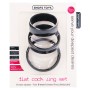CONJUNTO DE ANÉIS PARA O PÉNIS FLAT COCK RINGS SET PRETOS