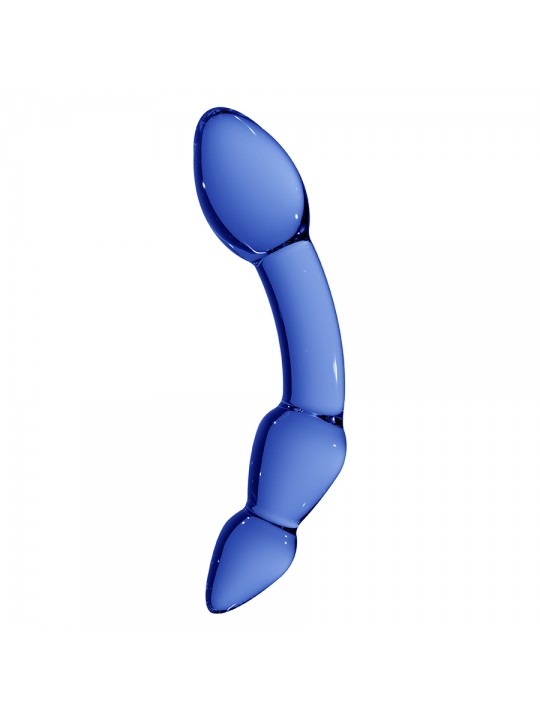 DILDO EM VIDRO SUPERIOR CHRYSTALINO AZUL