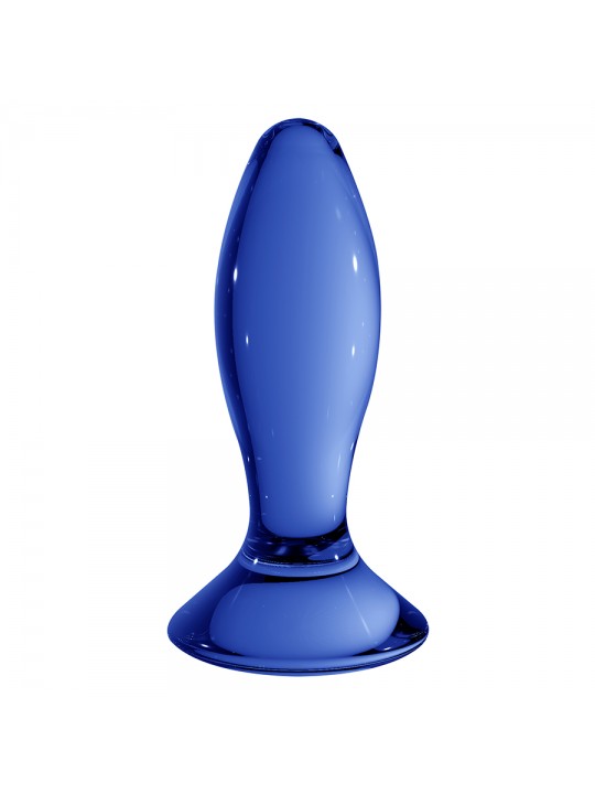 PLUG EM VIDRO FOLLOWER CHRYSTALINO AZUL
