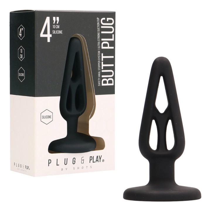 PLUG ANAL EM SILICONE PLUG & PLAY 4? PRETO
