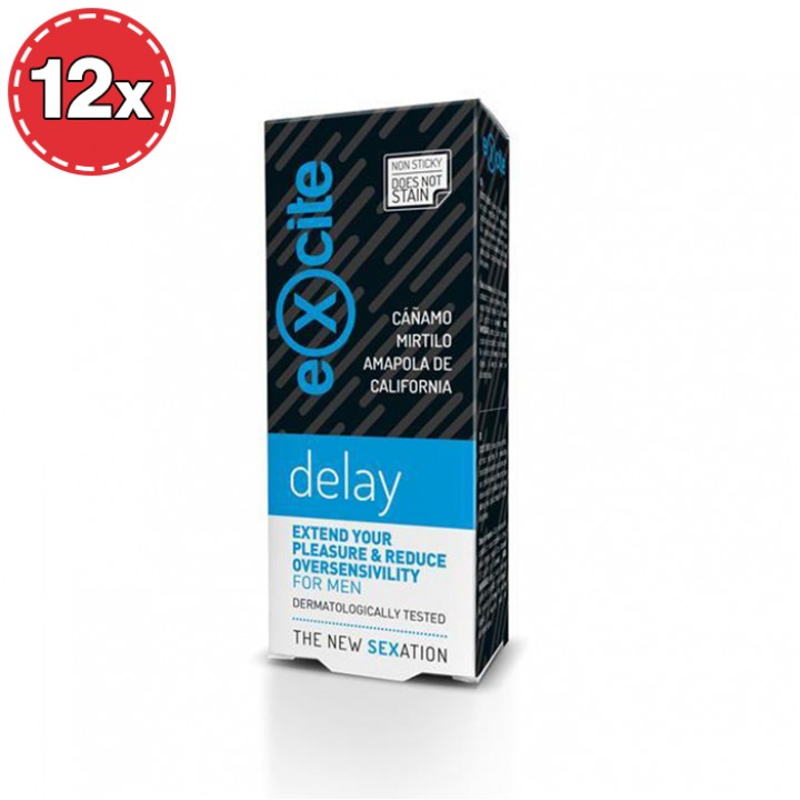 PACK COM 12 GÉIS RETARDANTES EXCITE MAN DELAY 15ML