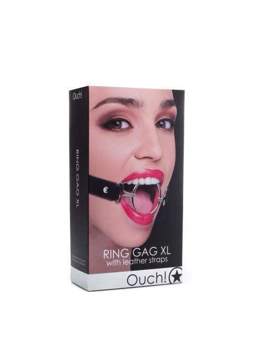 MORDAÇA OUCH! RING GAG XL PRETA