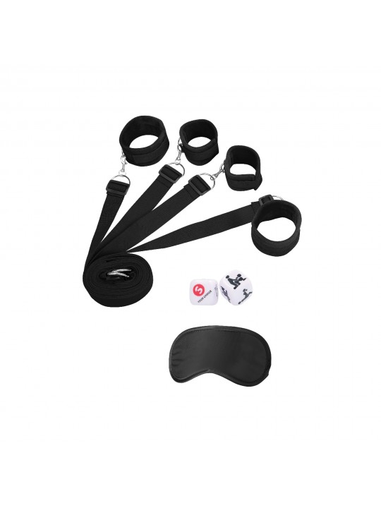 KIT DE RESTRIÇÃO UNDER THE BED BINDING RESTRAINT KIT OUCH! PRETO