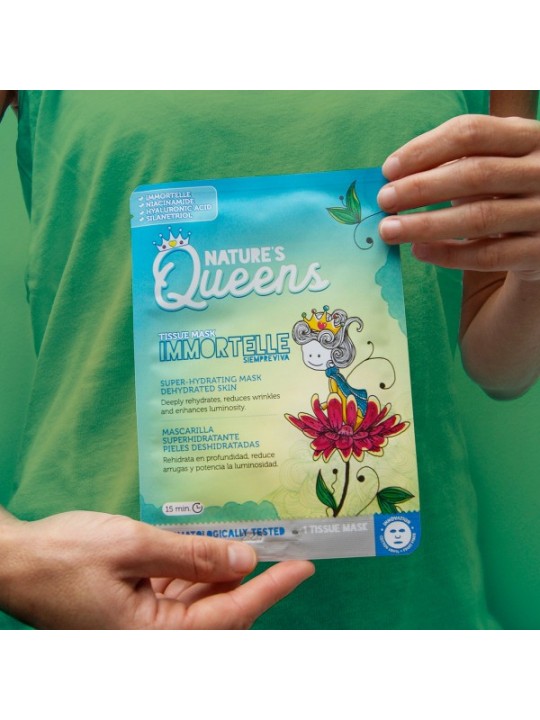 MÁSCARA DE TECIDO FACIAL SUPER-HIDRATANTE NATURE?S QUEENS IMMORTELLE 25ML
